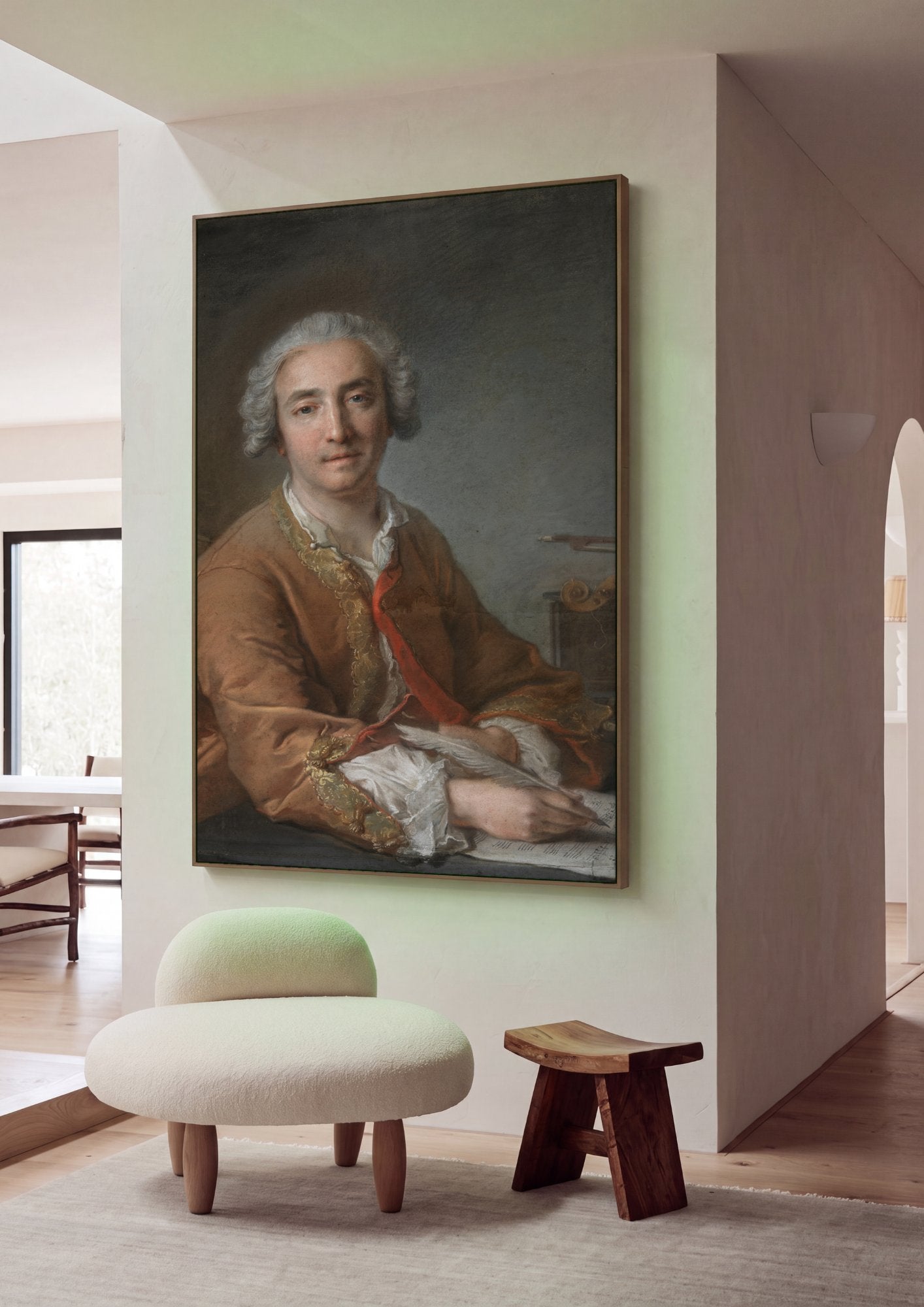 Quadro Decorativo Retrato de Músico - Jean-Marc Nattier em ambiente decorado