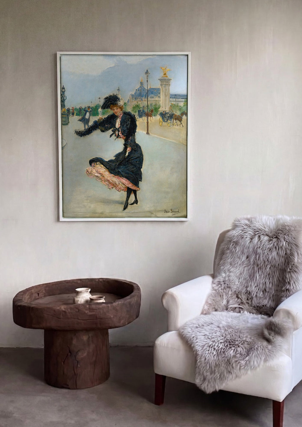 Quadro Decorativo A Mulher ao Vento - Jean Béraud em ambiente decorado