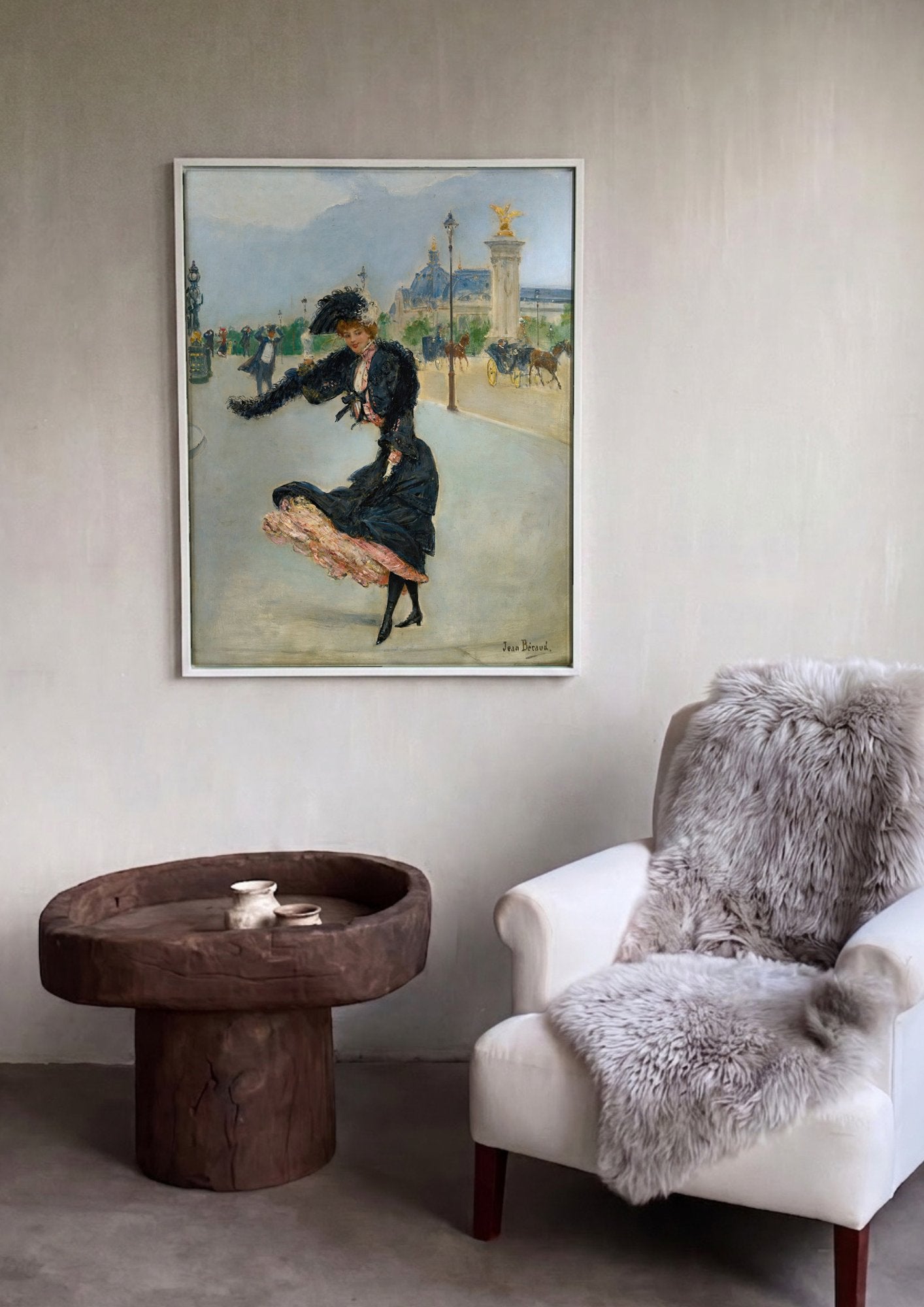 Quadro Decorativo A Mulher ao Vento - Jean Béraud em ambiente decorado