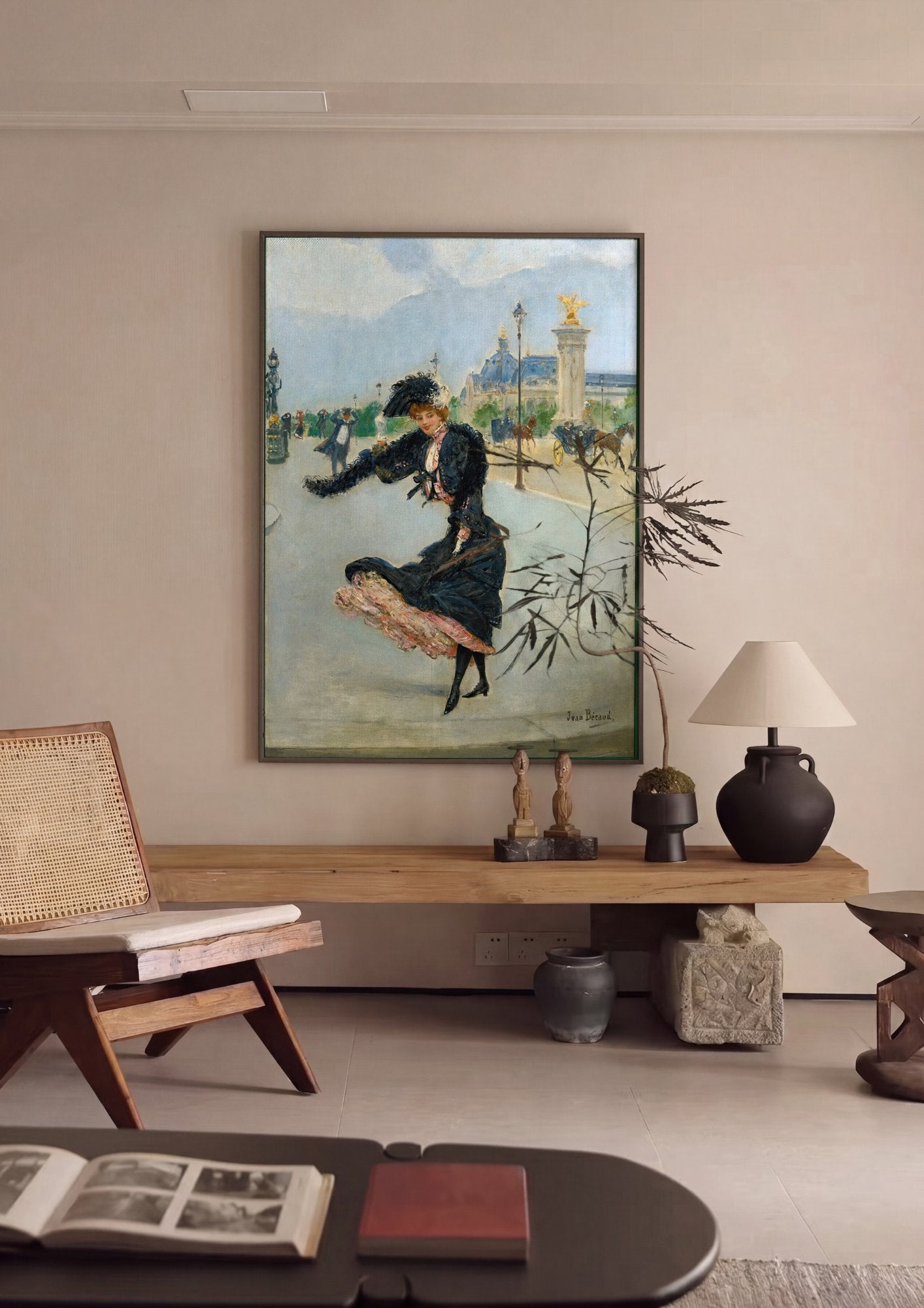 Quadro Decorativo A Mulher ao Vento - Jean Béraud em ambiente decorado