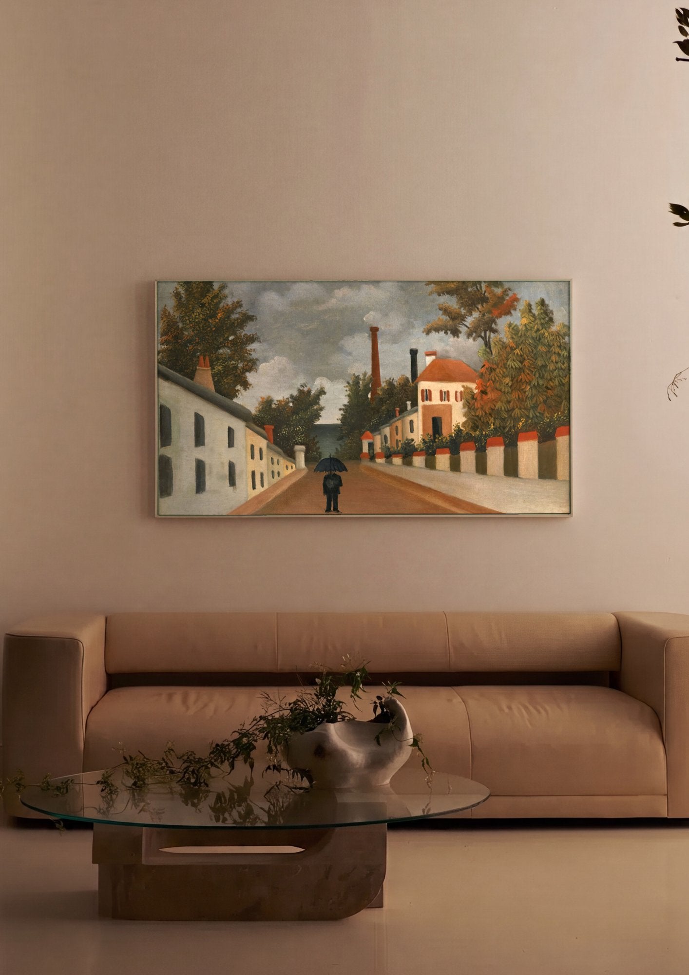 Quadro Decorativo A Rua - Henri Rousseau em ambiente decorado