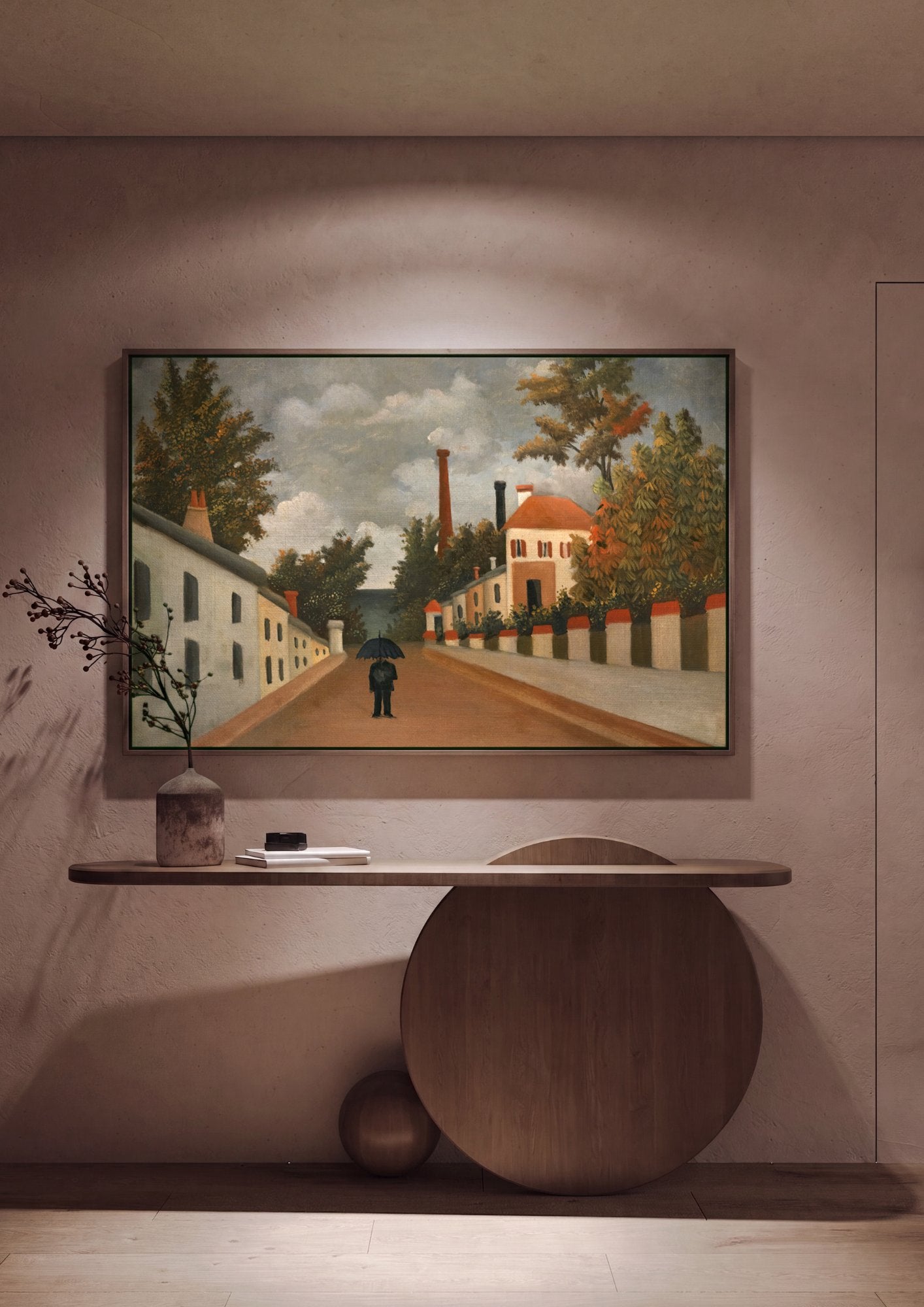 Quadro Decorativo A Rua - Henri Rousseau em ambiente decorado