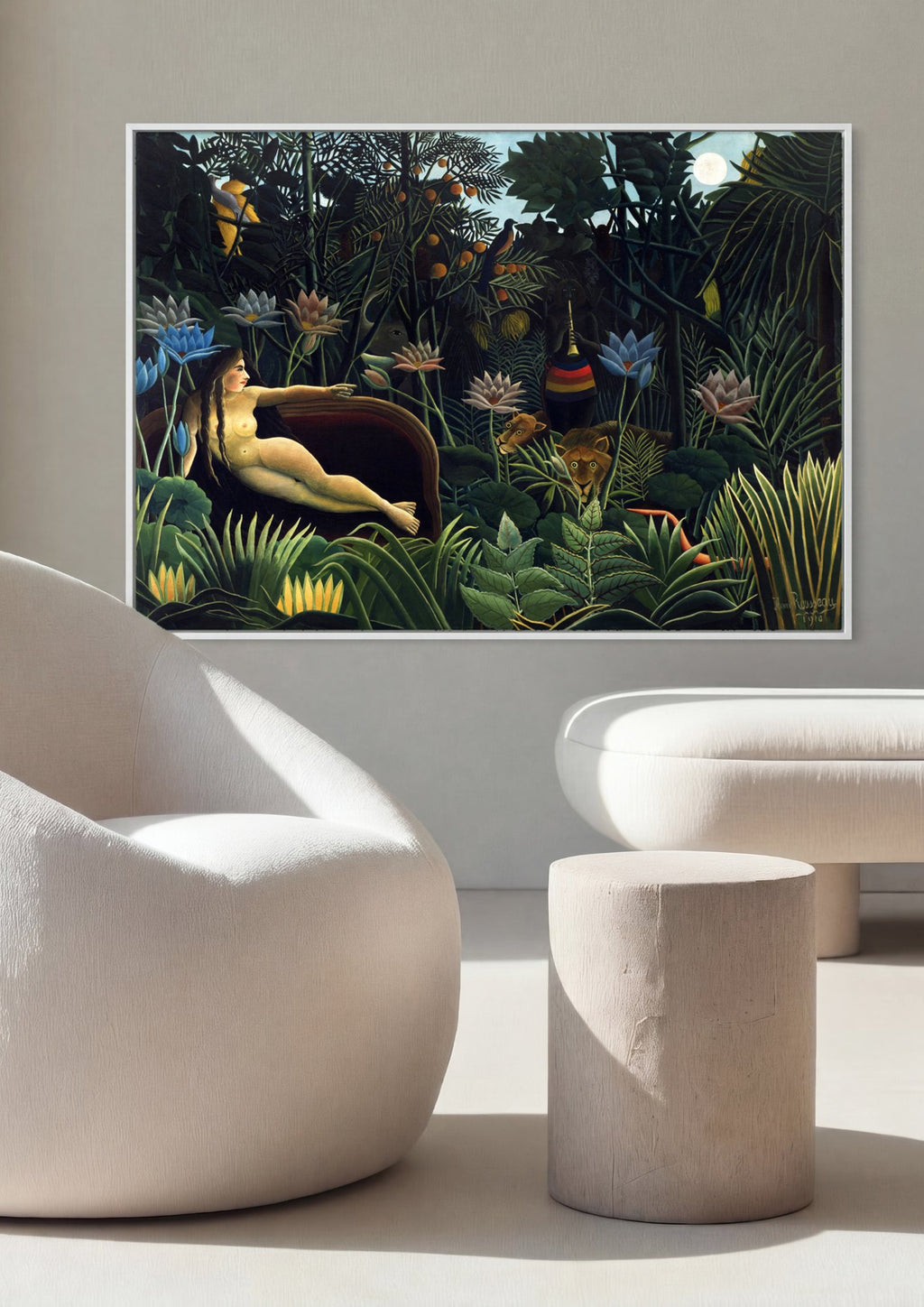 Quadro Decorativo O Sonho - Henri Rousseau em ambiente decorado