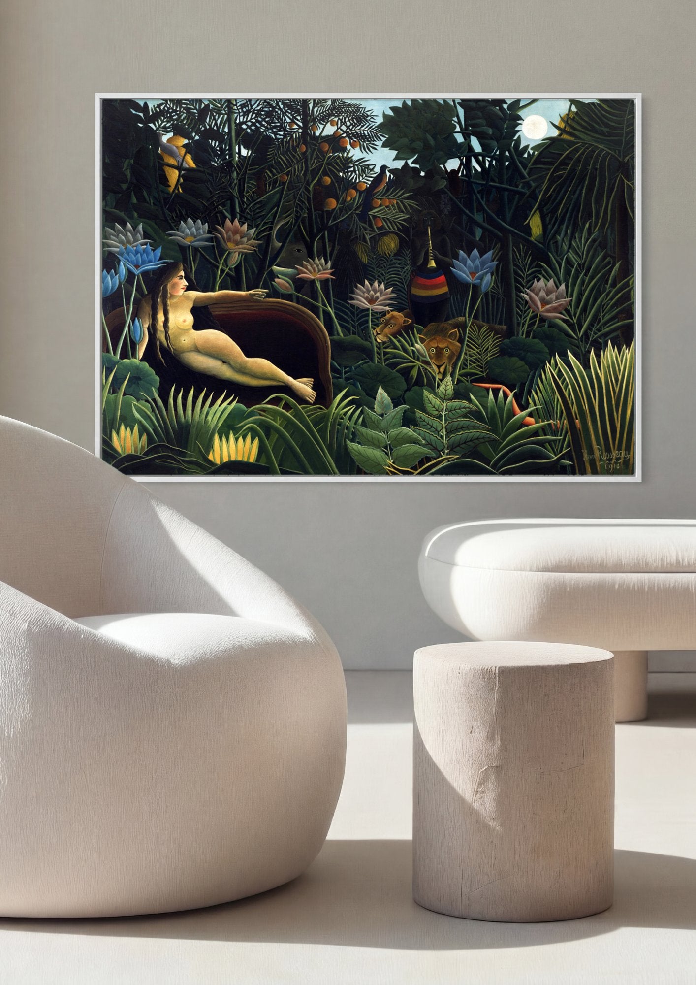 Quadro Decorativo O Sonho - Henri Rousseau em ambiente decorado