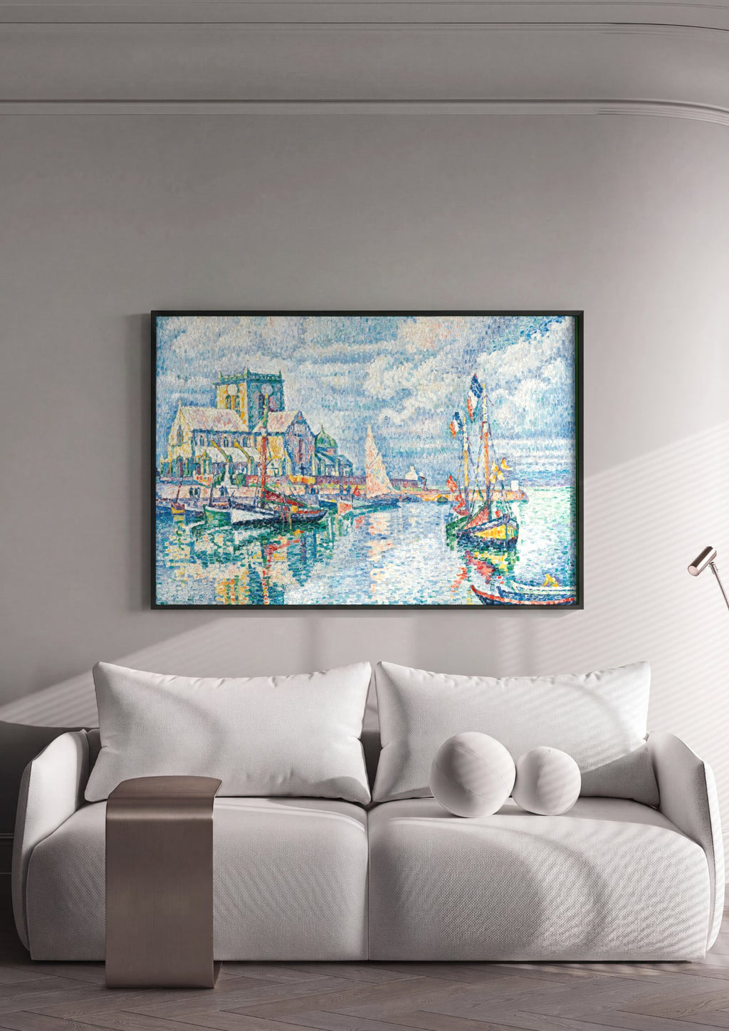 Quadro Decorativo Marinha em Concarneau - Paul Signac em ambiente decorado