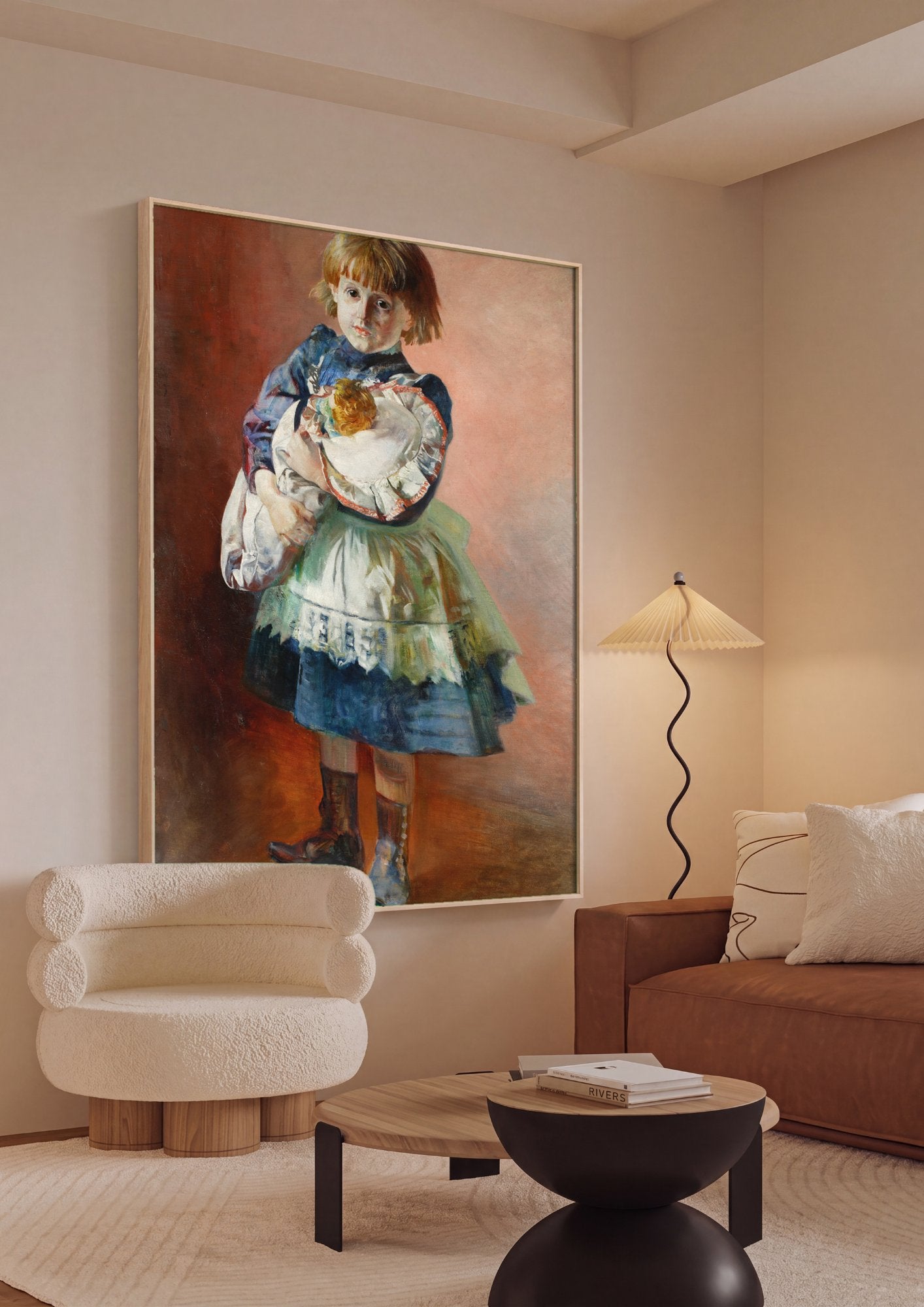 Quadro Decorativo A Menina com a Boneca - Jacek Malczewski em ambiente decorado