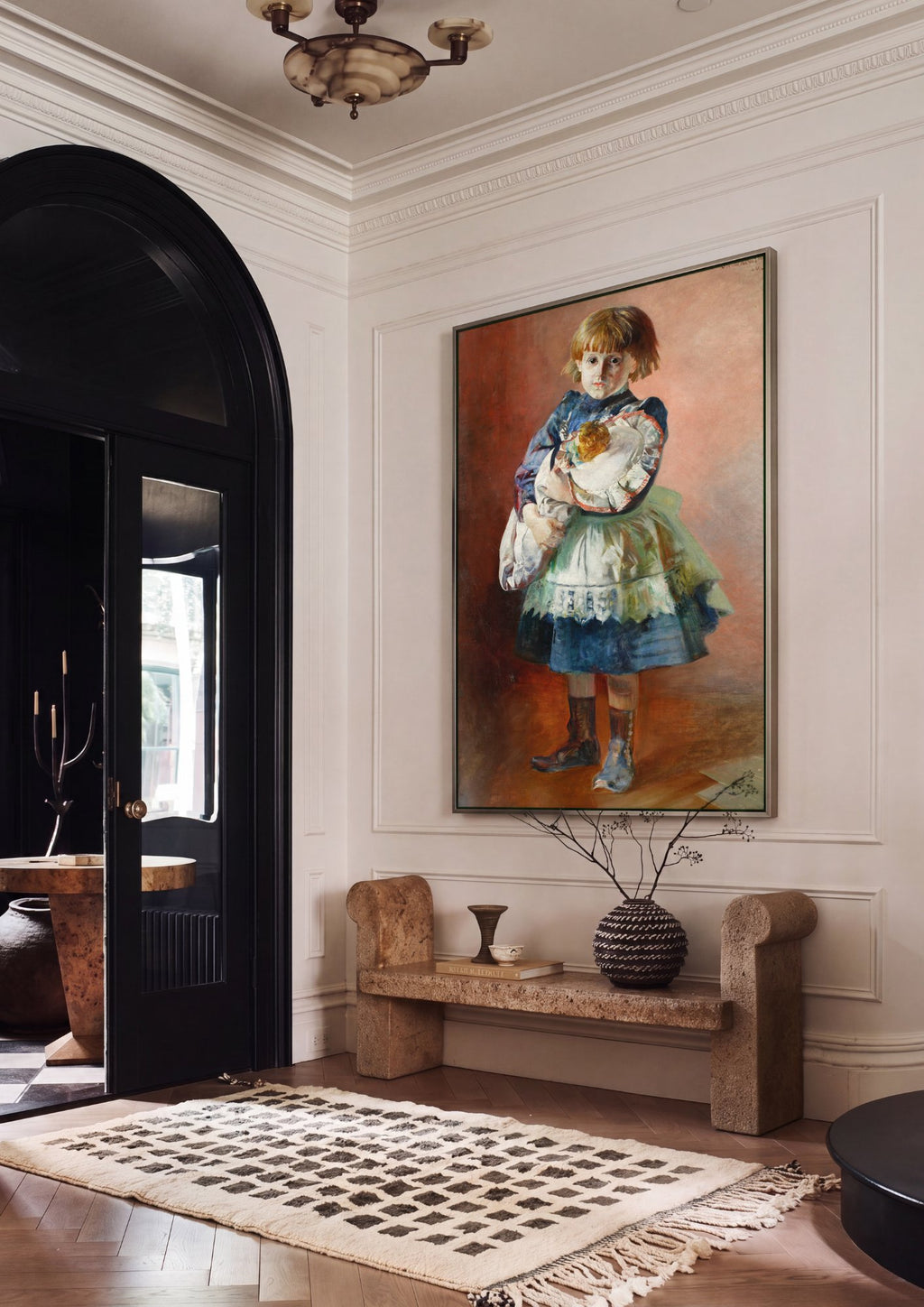 Quadro Decorativo A Menina com a Boneca - Jacek Malczewski em ambiente decorado