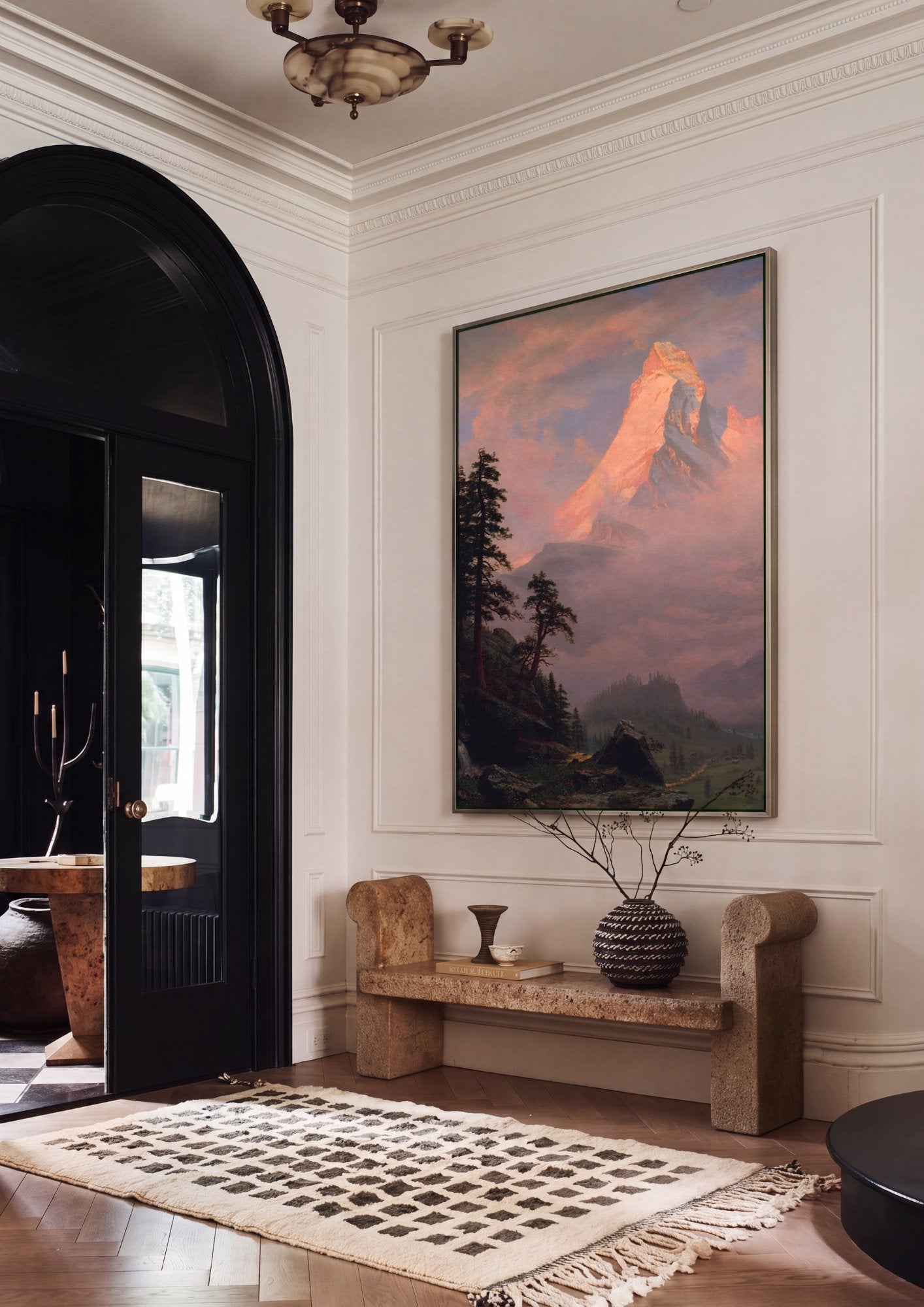 Quadro Decorativo Matterhorn ao Amanhecer - Albert Bierstadt em ambiente decorado