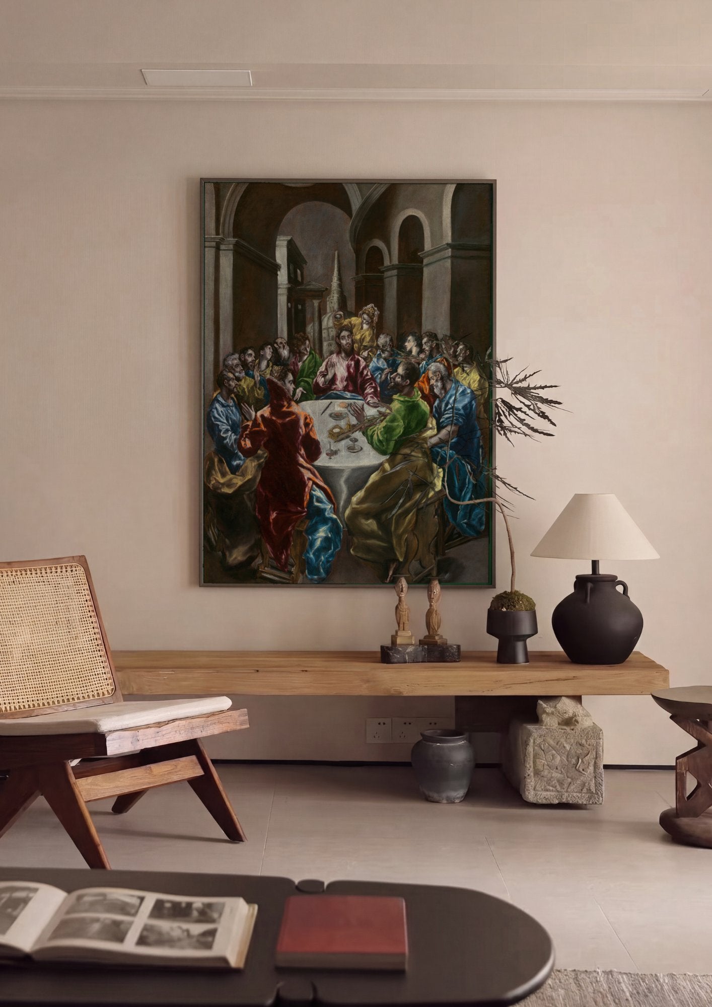 Quadro Decorativo A Última Ceia - El Greco em ambiente decorado