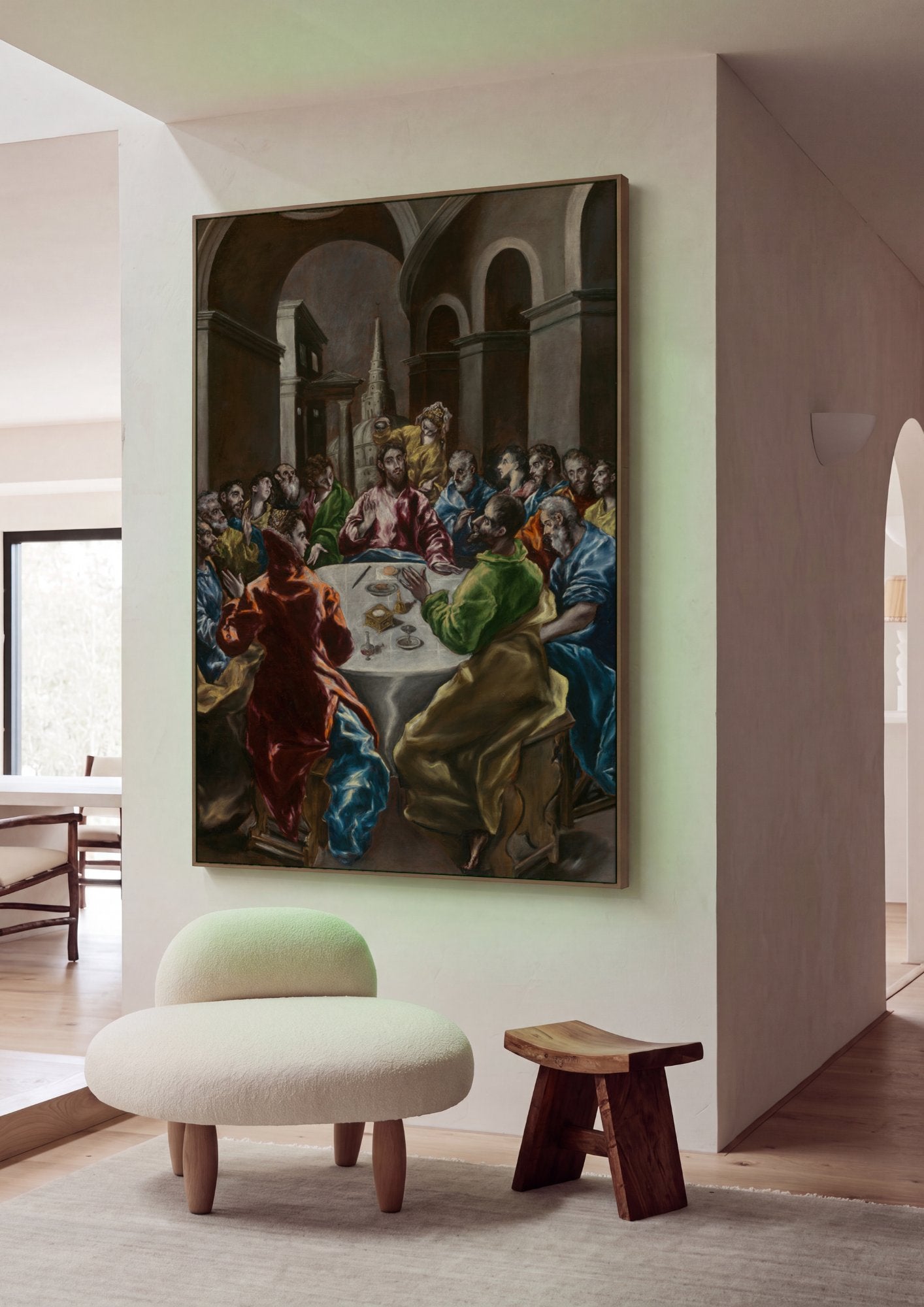 Quadro Decorativo A Última Ceia - El Greco em ambiente decorado