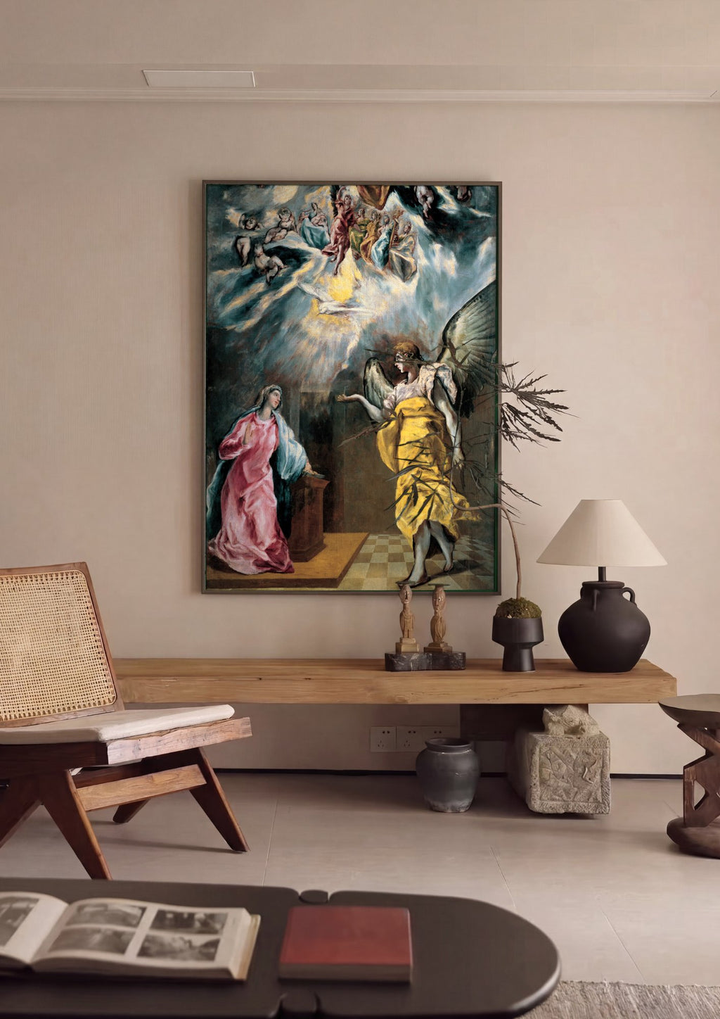 Quadro Decorativo A Anunciação - El Greco em ambiente decorado