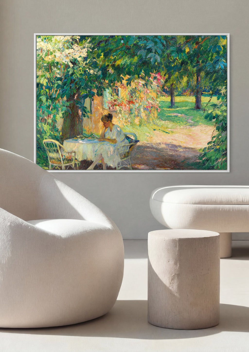 Quadro Decorativo A Leitora no Jardim - Edward Cucuel em ambiente decorado