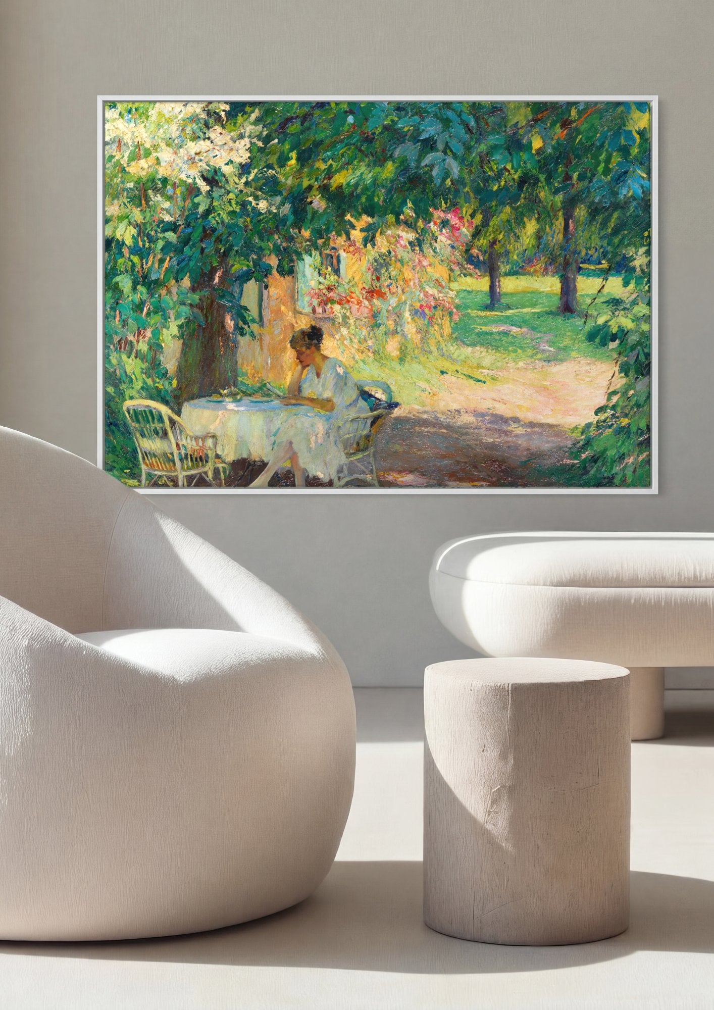 Quadro Decorativo A Leitora no Jardim - Edward Cucuel em ambiente decorado