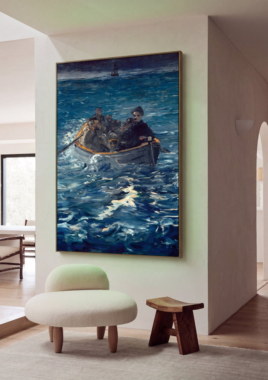 Quadro Decorativo A Fuga de Rochefort - Edouard Manet em ambiente decorado