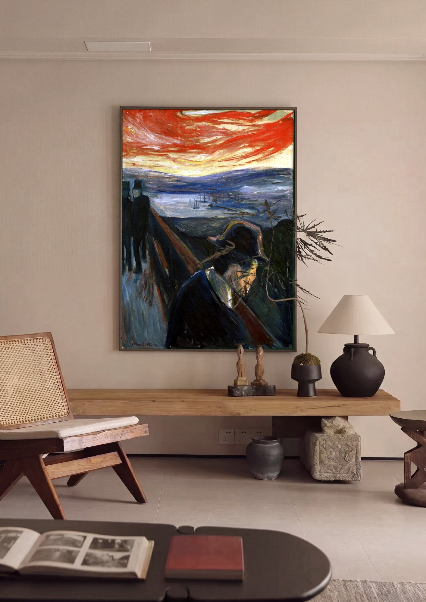 Quadro Decorativo Melancolia (ou Ciúme) - Edvard Munch em ambiente decorado