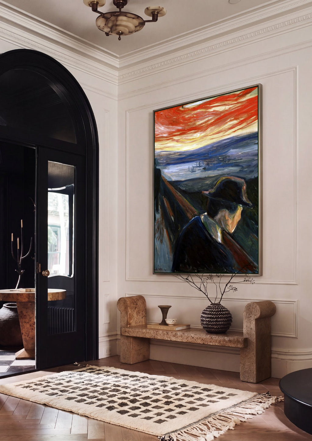 Quadro Decorativo Melancolia (ou Ciúme) - Edvard Munch em ambiente decorado