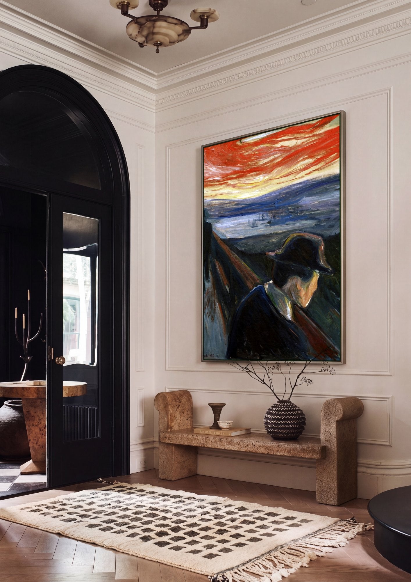 Quadro Decorativo Melancolia (ou Ciúme) - Edvard Munch em ambiente decorado
