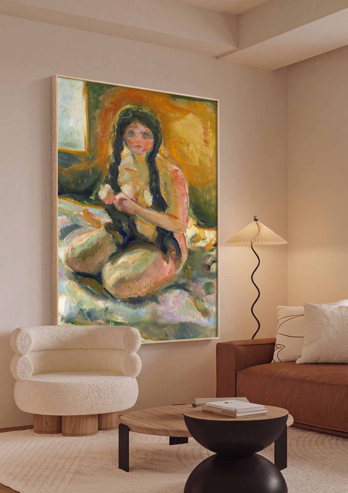 Quadro Decorativo A Filha do Pescador - Edvard Munch em ambiente decorado