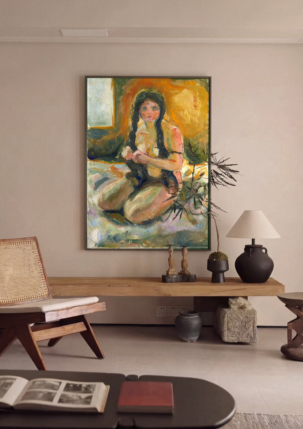 Quadro Decorativo A Filha do Pescador - Edvard Munch em ambiente decorado