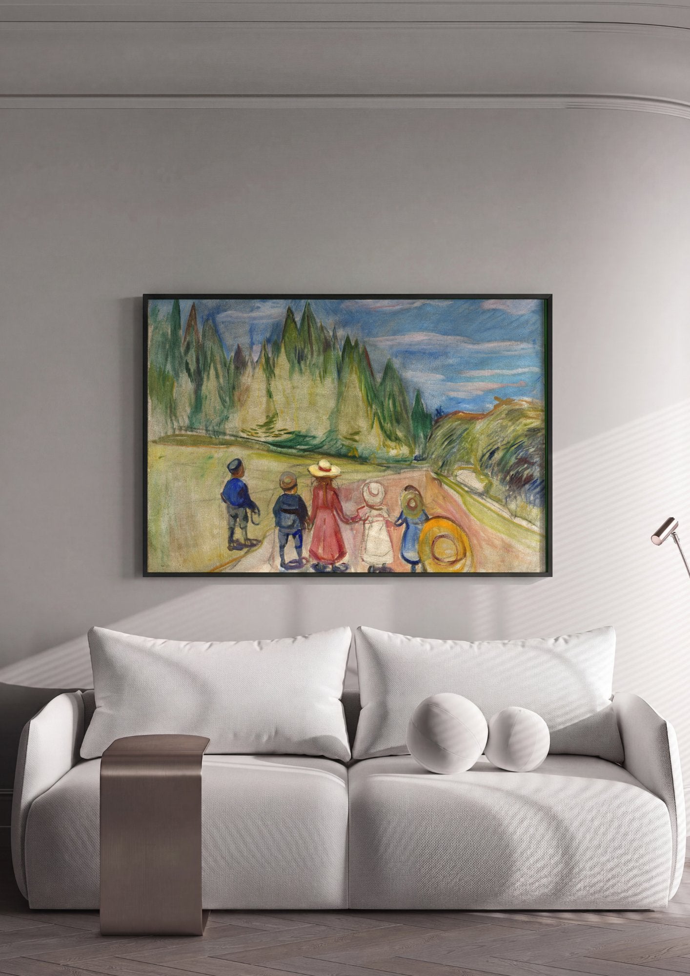 Quadro Decorativo Crianças na Estrada - Edvard Munch em ambiente decorado