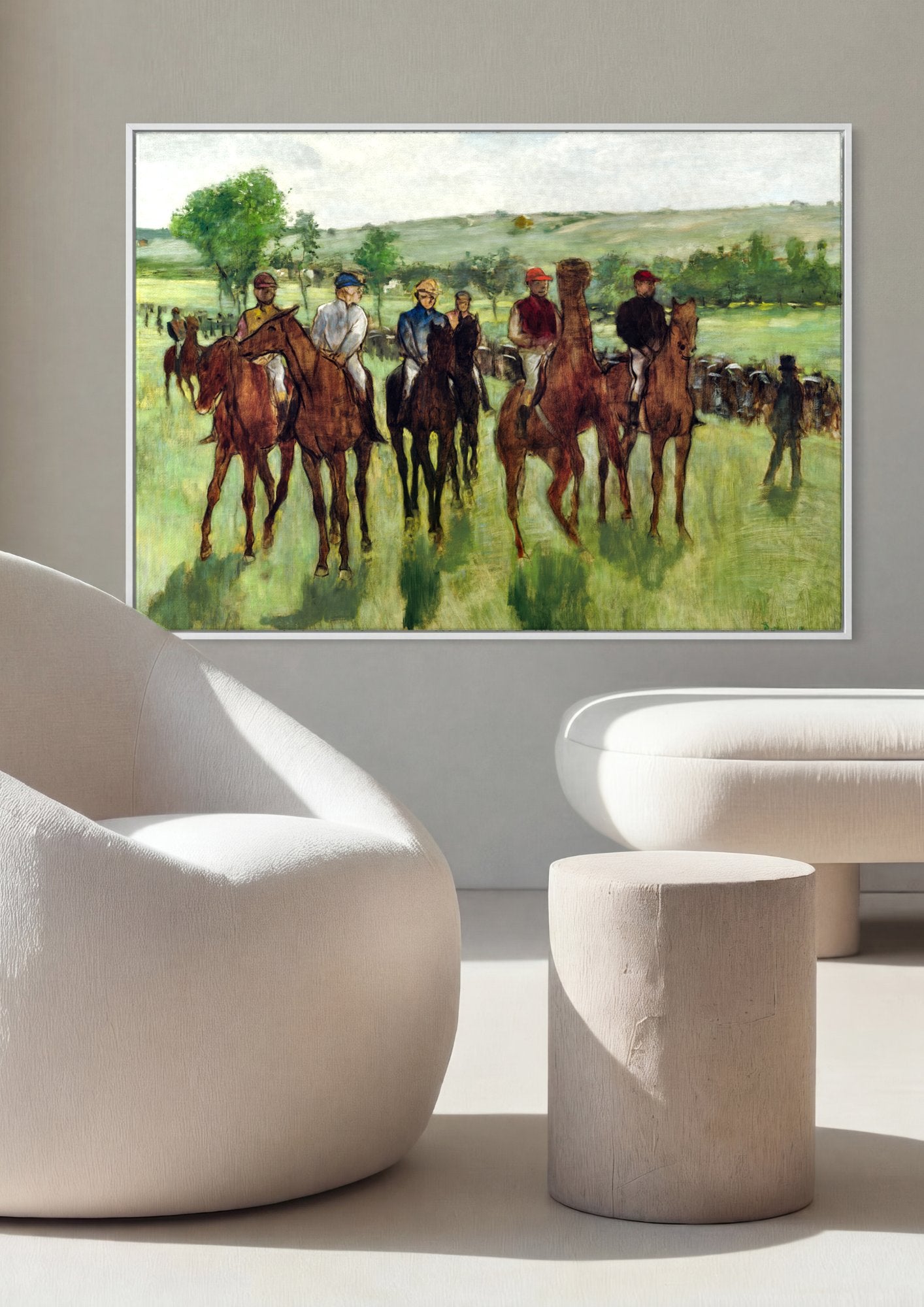 Quadro Decorativo Cavalos de Corrida - Edgar Degas em ambiente decorado