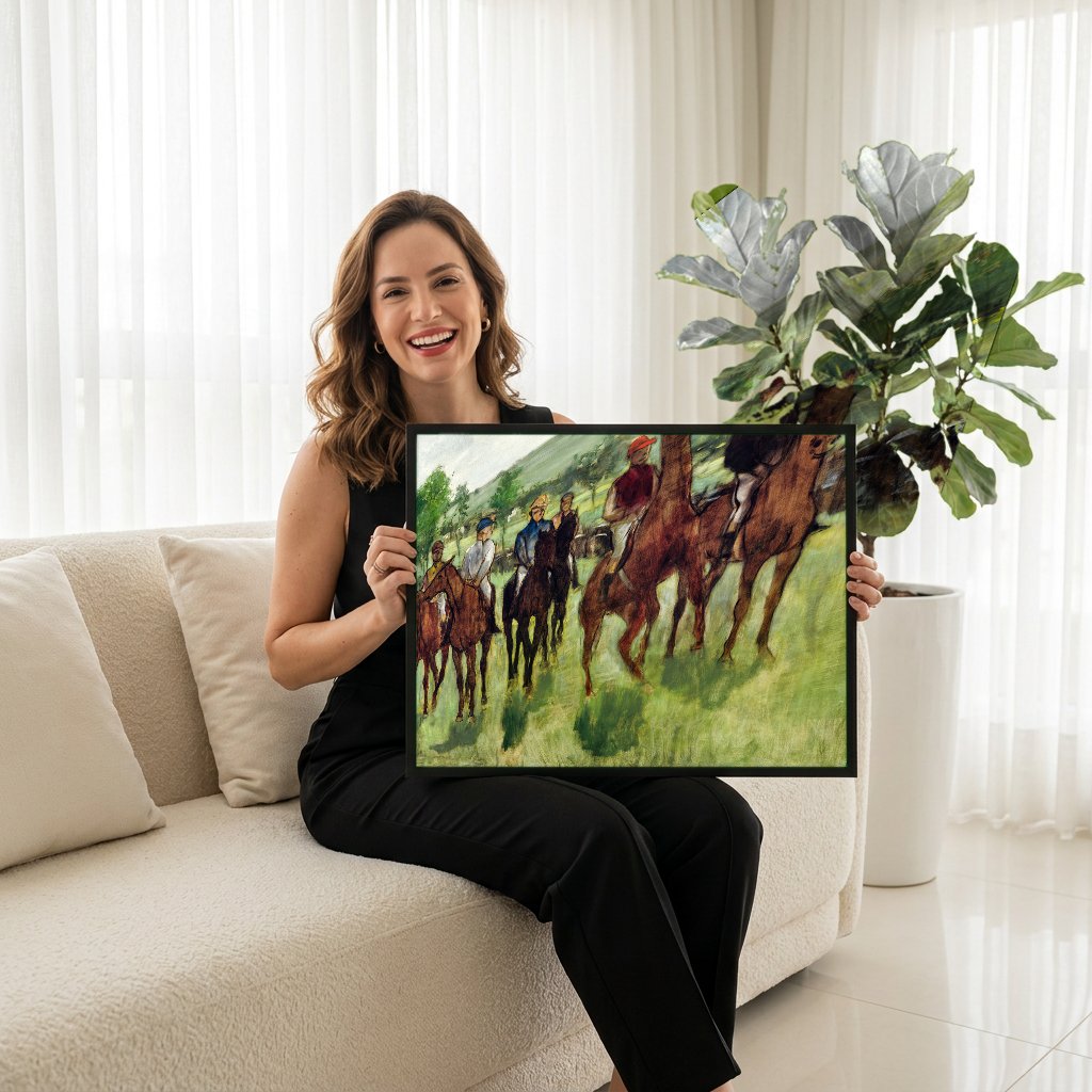 Quadro Decorativo Cavalos de Corrida - Edgar Degas com modelo em ambiente