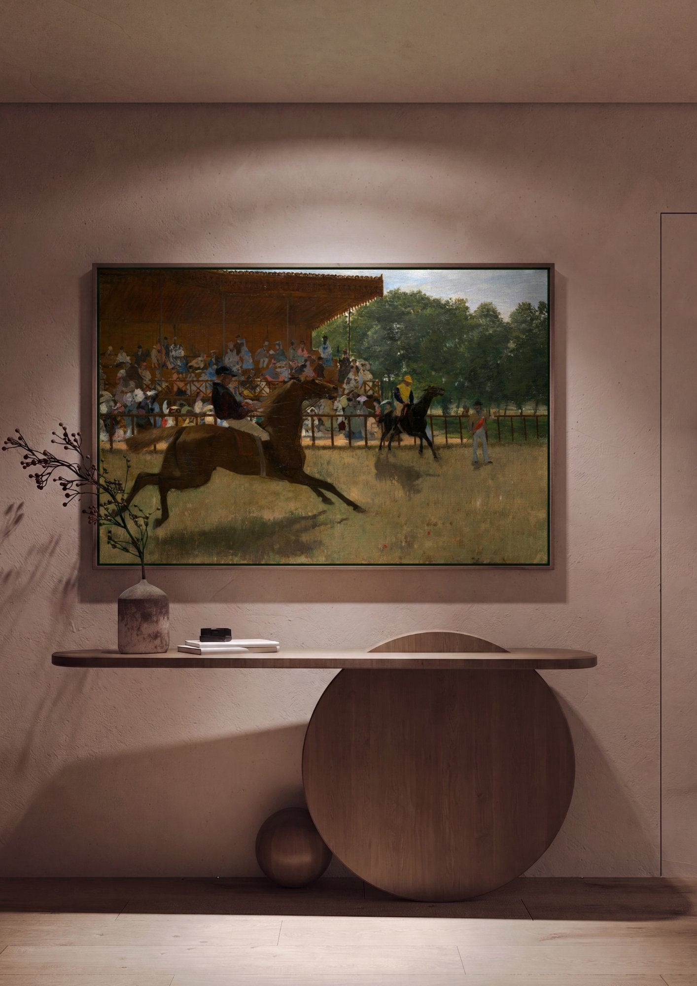 Quadro Decorativo Corrida de Cavalos - Edgar Degas em ambiente decorado