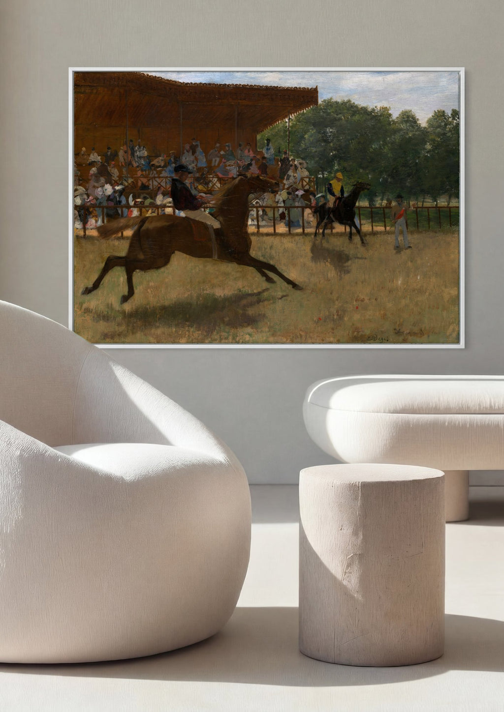 Quadro Decorativo Corrida de Cavalos - Edgar Degas em ambiente decorado