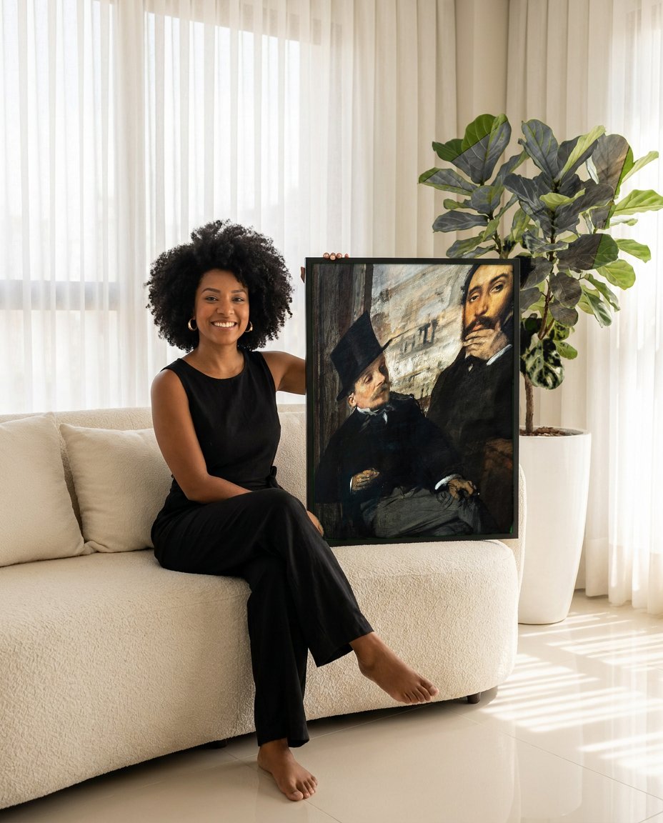 Quadro Decorativo Retrato de Pessoas - Edgar Degas com modelo em ambiente