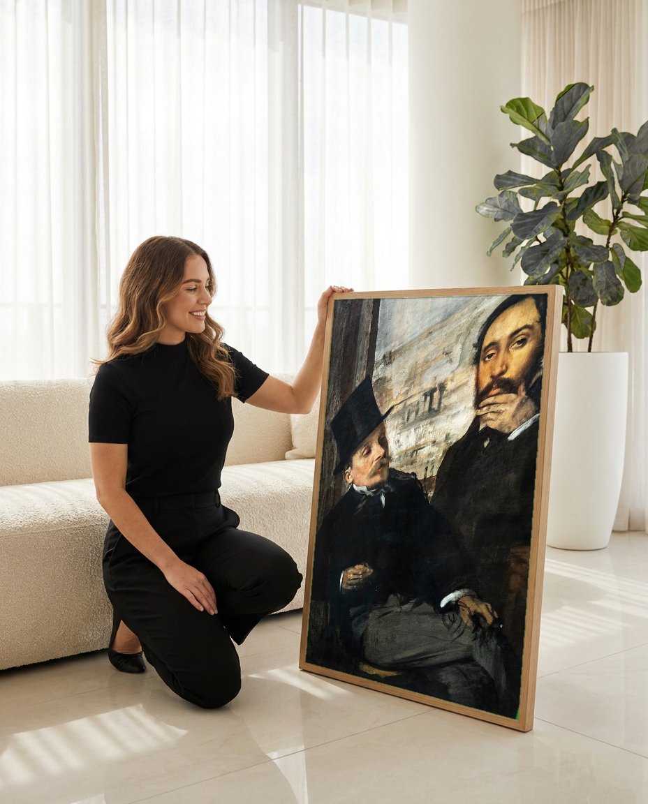 Quadro Decorativo Retrato de Pessoas - Edgar Degas com modelo em ambiente