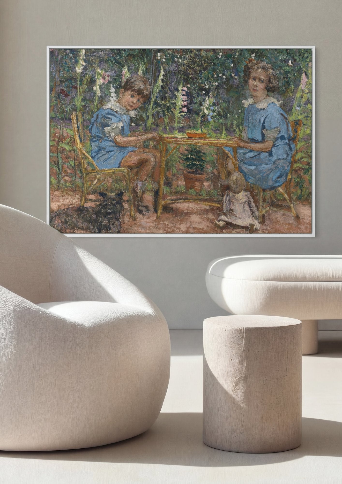 Quadro Decorativo Crianças no Jardim - Édouard Vuillard em ambiente decorado