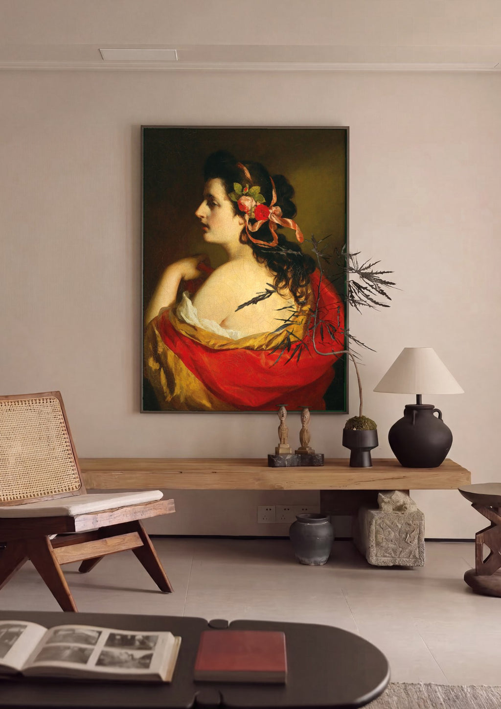 Quadro Decorativo 'A Jovem Leitora' - Friedrich Von Amerling em ambiente decorado