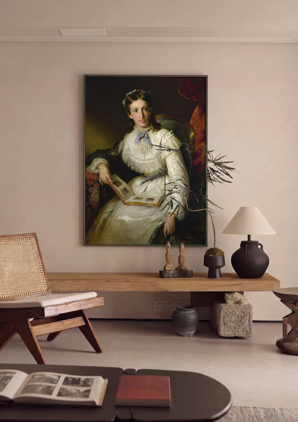 Quadro Decorativo A Jovem Leitora - Friedrich von Amerling em ambiente decorado
