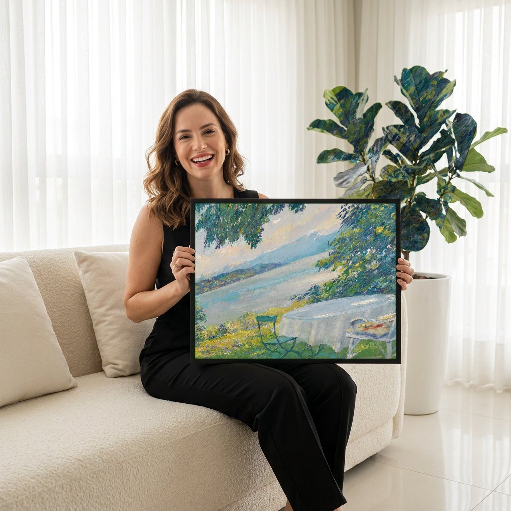 Quadro Decorativo 'A Sombra da Árvore' - Edward Cucuel com modelo em ambiente