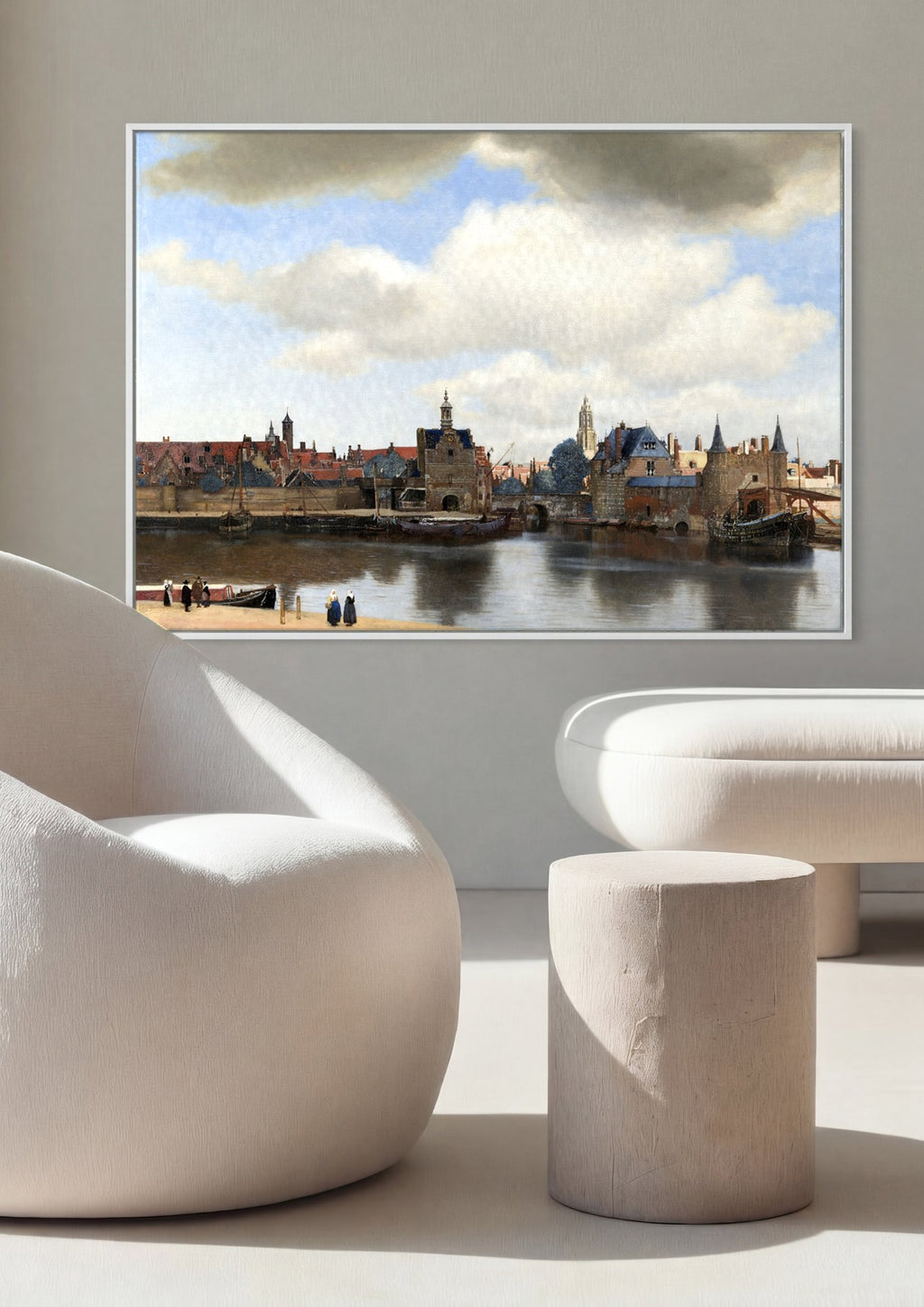 Quadro Decorativo Vista de Delft - Vermeer em ambiente decorado