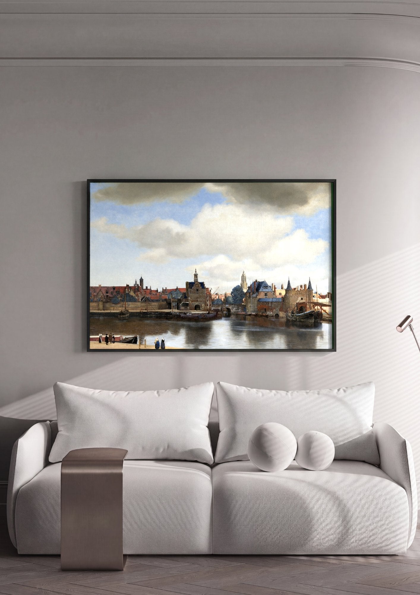 Quadro Decorativo Vista de Delft - Vermeer em ambiente decorado