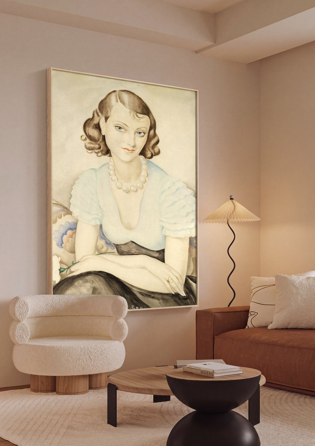 Quadro Decorativo Retrato Feminino Elegante - Gerda Wegener em ambiente decorado