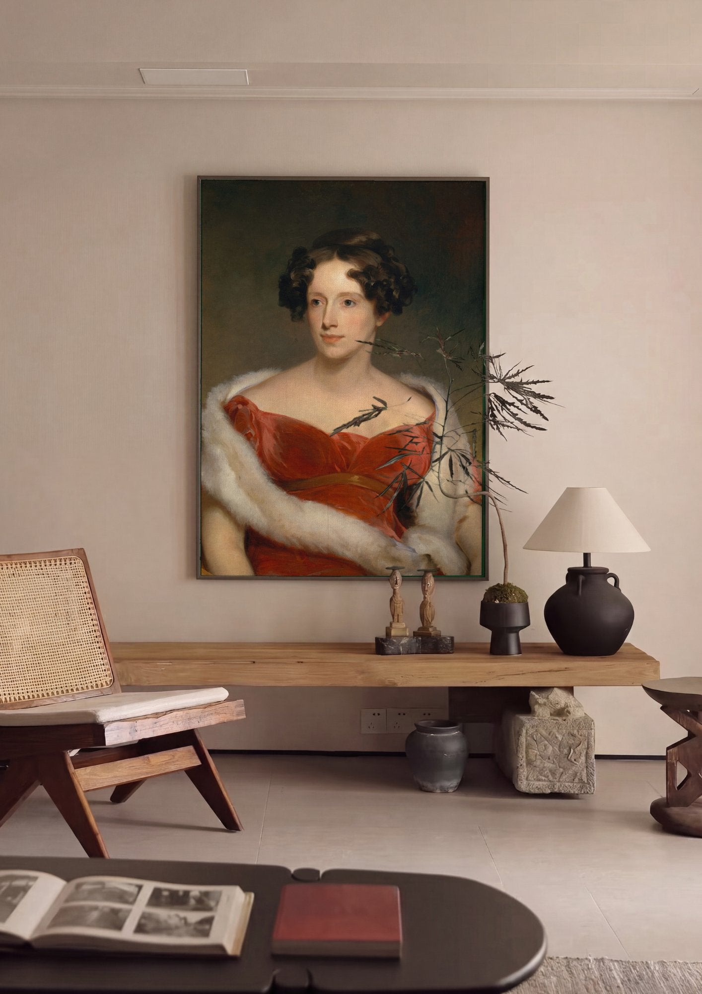 Quadro Decorativo: Retrato Feminino Elegante - Thomas Sully em ambiente decorado