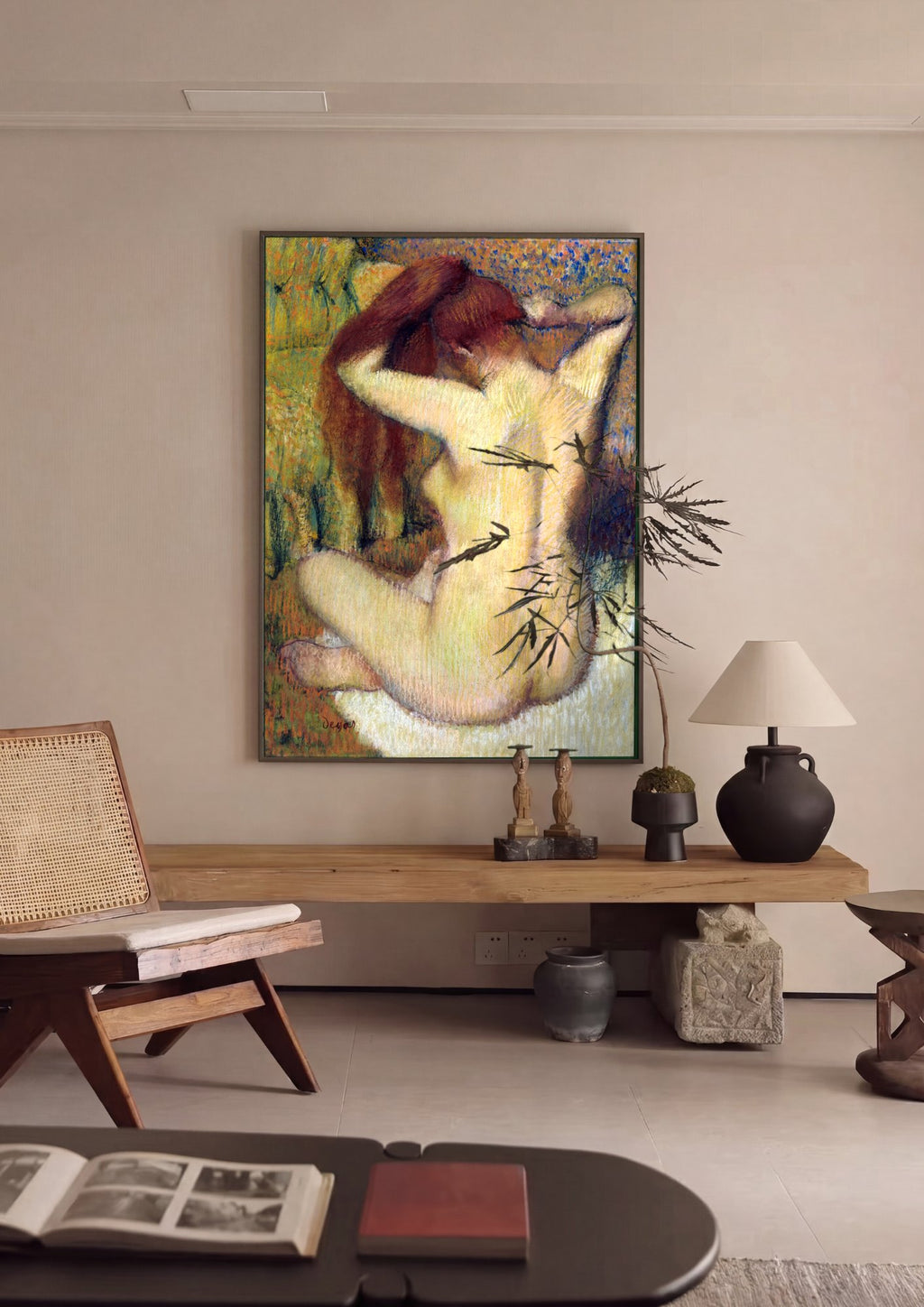 Quadro Decorativo Nu Feminino - Edgar Degas em ambiente decorado