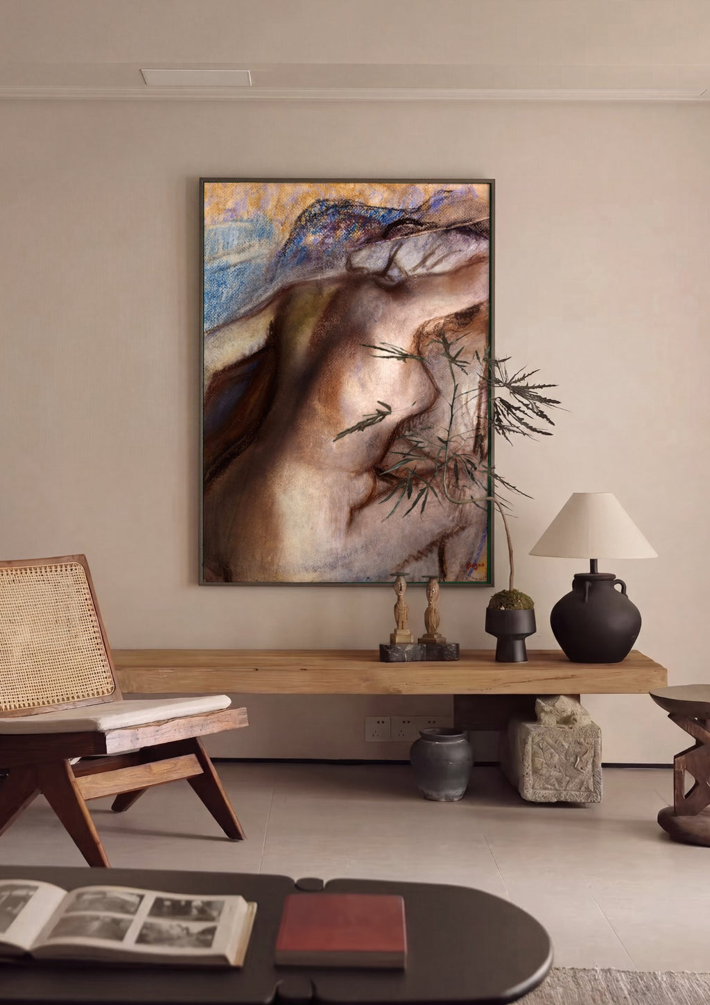 Quadro Decorativo Nu Feminino - Edgar Degas em ambiente decorado