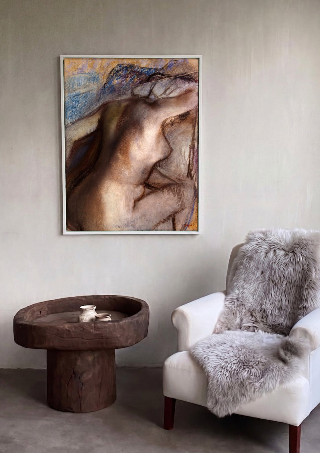Quadro Decorativo Nu Feminino - Edgar Degas em ambiente decorado