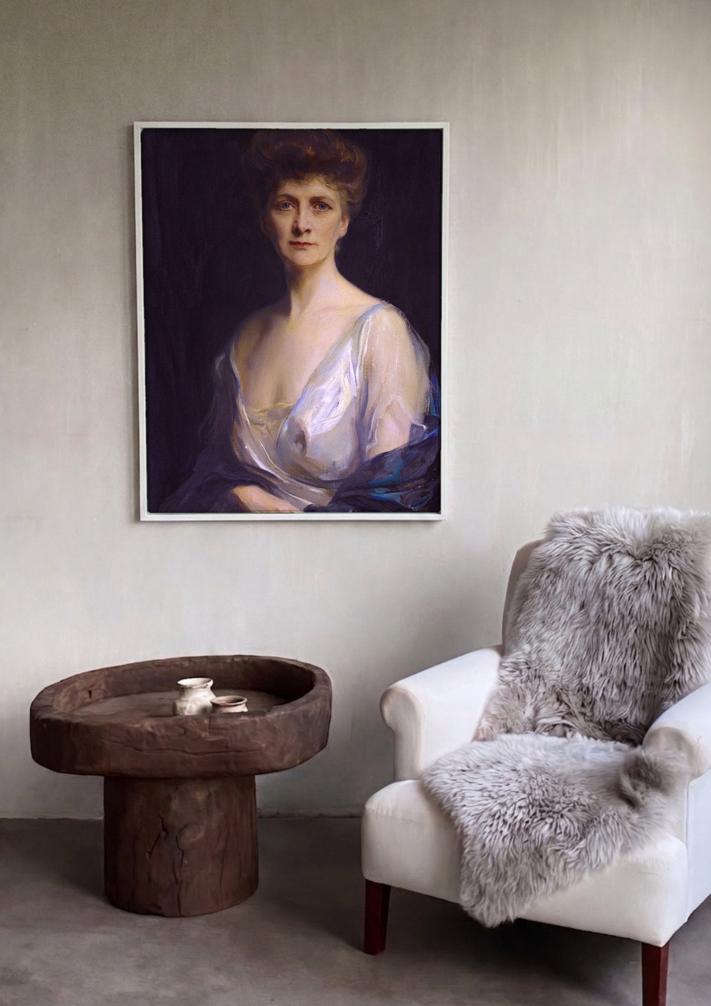 Quadro Decorativo Retrato Feminino Elegante - Philip de László em ambiente decorado