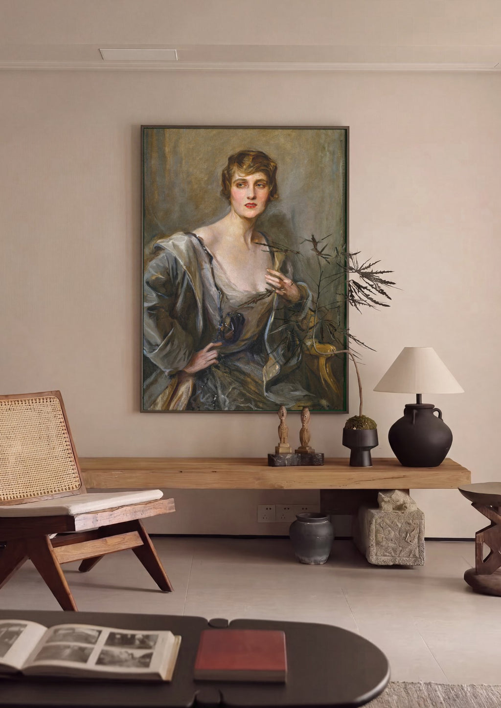 Quadro Decorativo Retrato Feminino Elegante - Philip Alexius de László em ambiente decorado