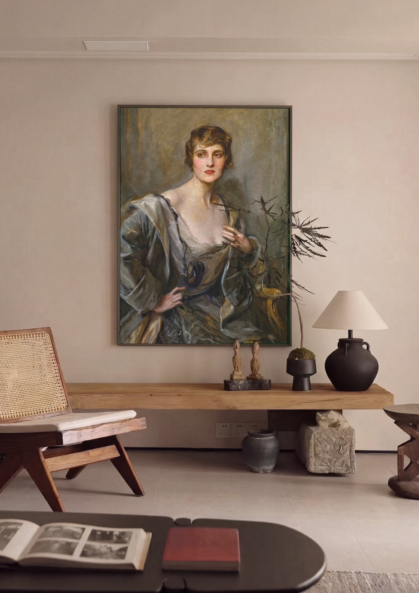 Quadro Decorativo Retrato Feminino Elegante - Philip Alexius de László em ambiente decorado