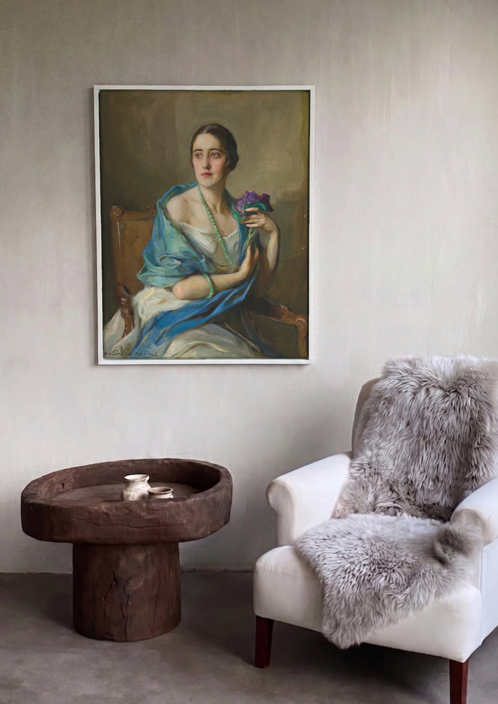 Quadro Decorativo Retrato Feminino Elegante - Philip Alexius de László em ambiente decorado