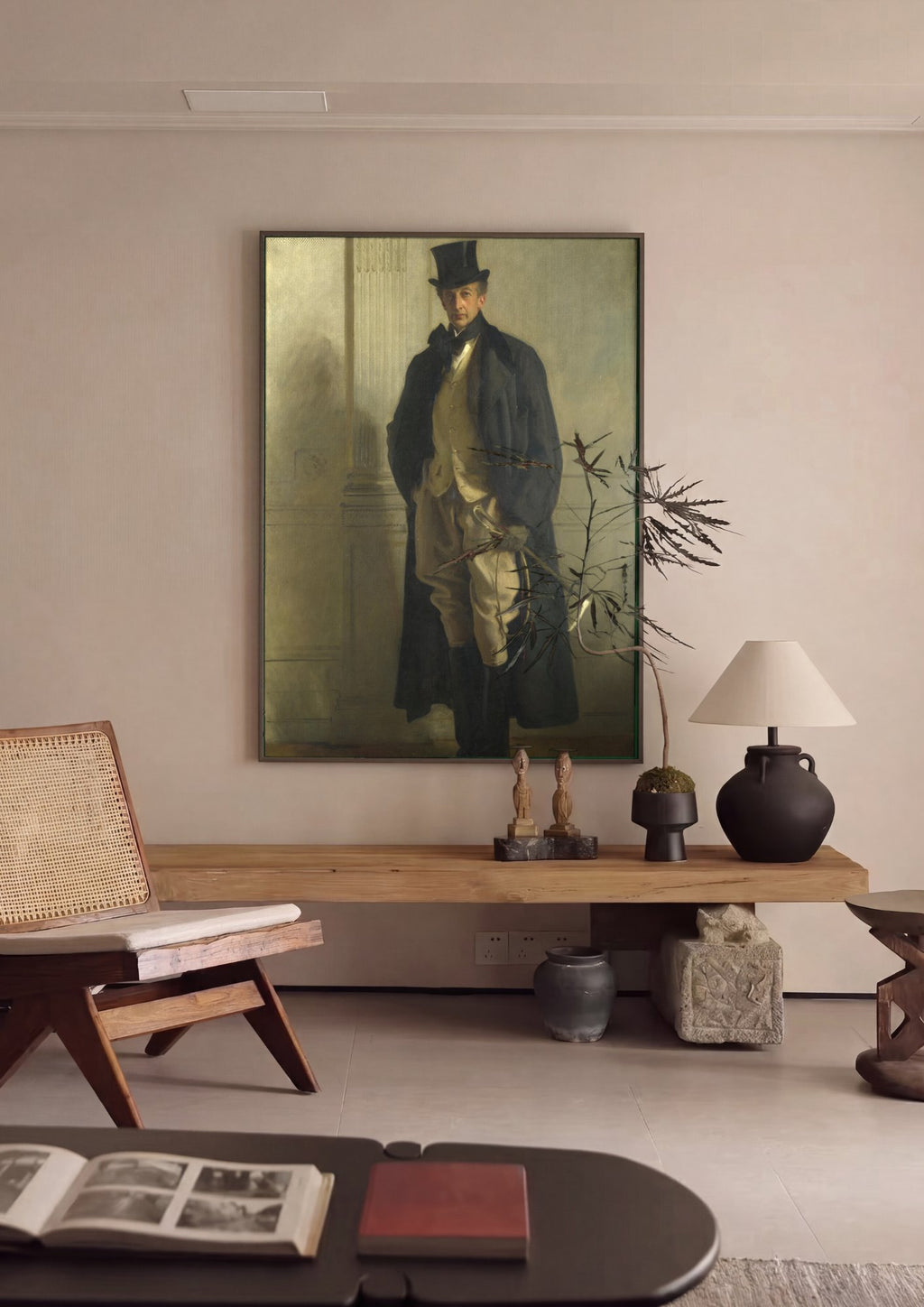 Quadro Decorativo: Retrato de Homem Elegante - John Singer Sargent em ambiente decorado