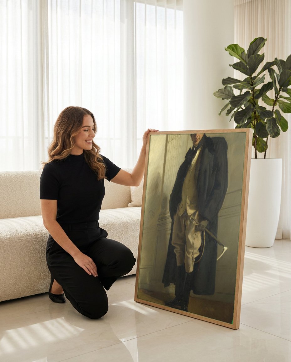 Quadro Decorativo: Retrato de Homem Elegante - John Singer Sargent com modelo em ambiente