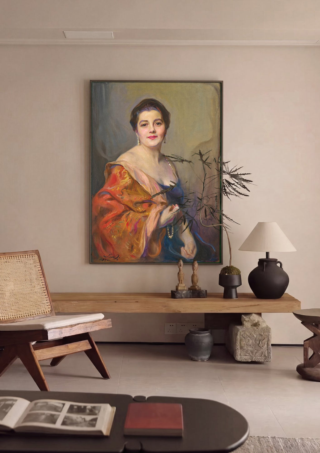 Quadro Decorativo Retrato Feminino Elegante - Philip Alexius de László em ambiente decorado