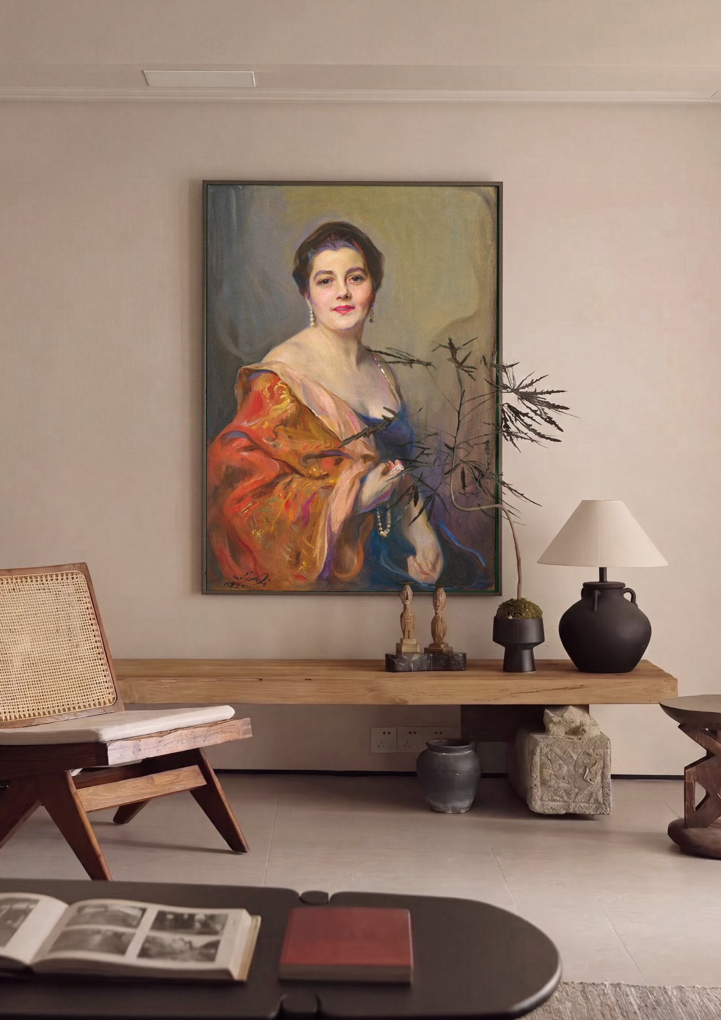 Quadro Decorativo Retrato Feminino Elegante - Philip Alexius de László em ambiente decorado
