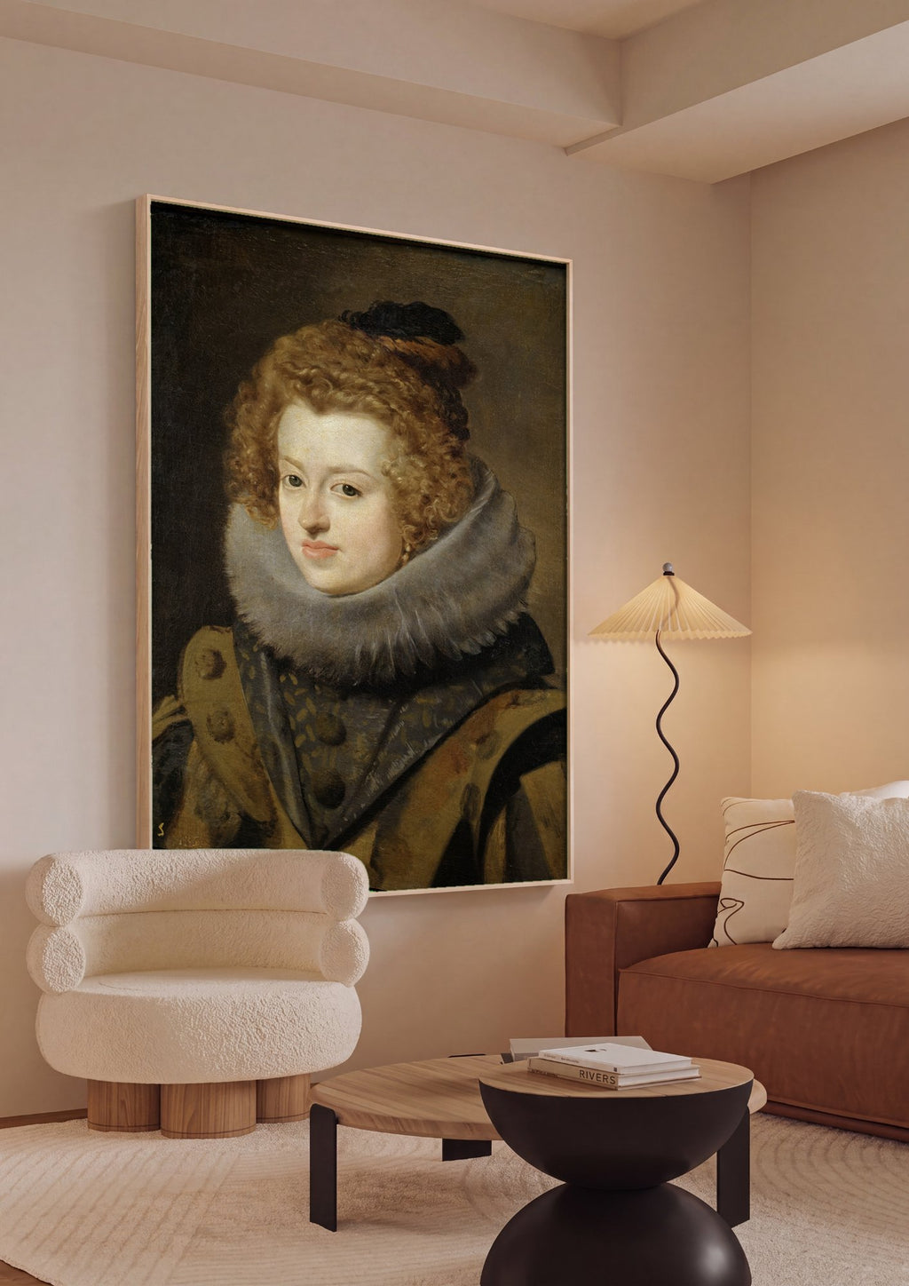 Quadro Decorativo Retrato de Dama - Diego Velázquez em ambiente decorado